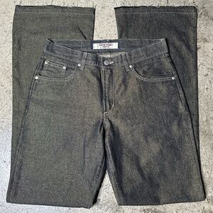 Vintage Y2K Paris blues glitter flare jeans with raw hem size 9